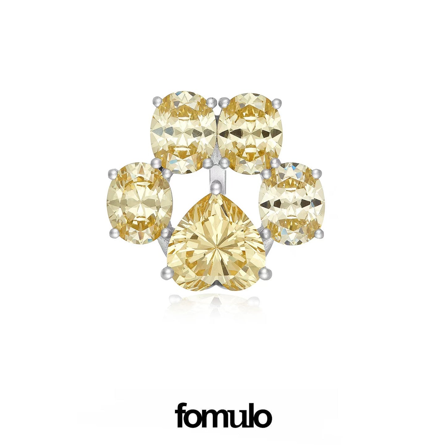 fomulo Paw emoticon Ear stud(single)/ Paw emoticon Ring