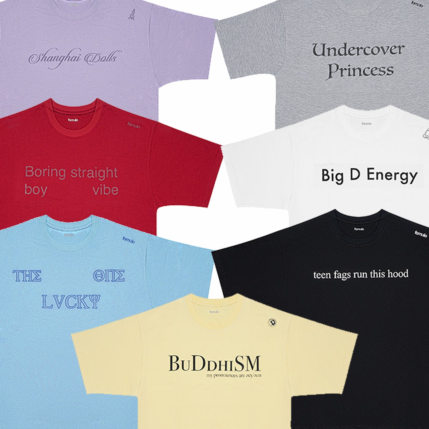 fomulo Slogan Printed Short-Sleeve T-Shirt