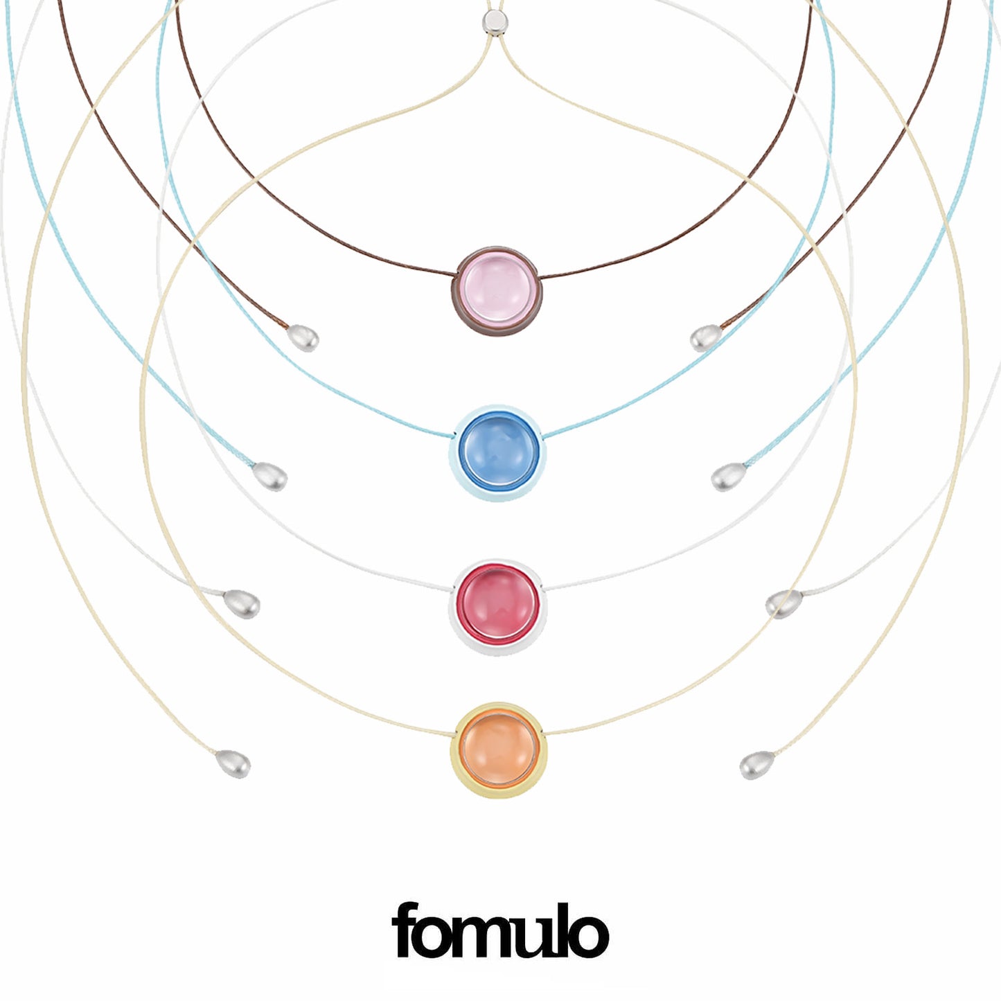 fomulo signal ball white crystal necklace