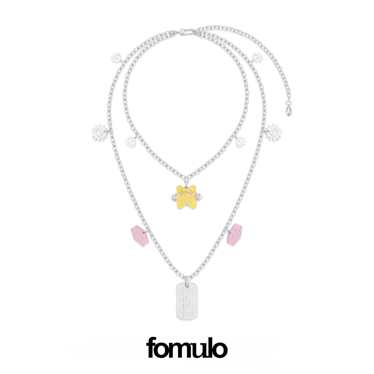 fomulo ‘Fugu worldwide’ wearable visa double-layer dogtag fugu necklace