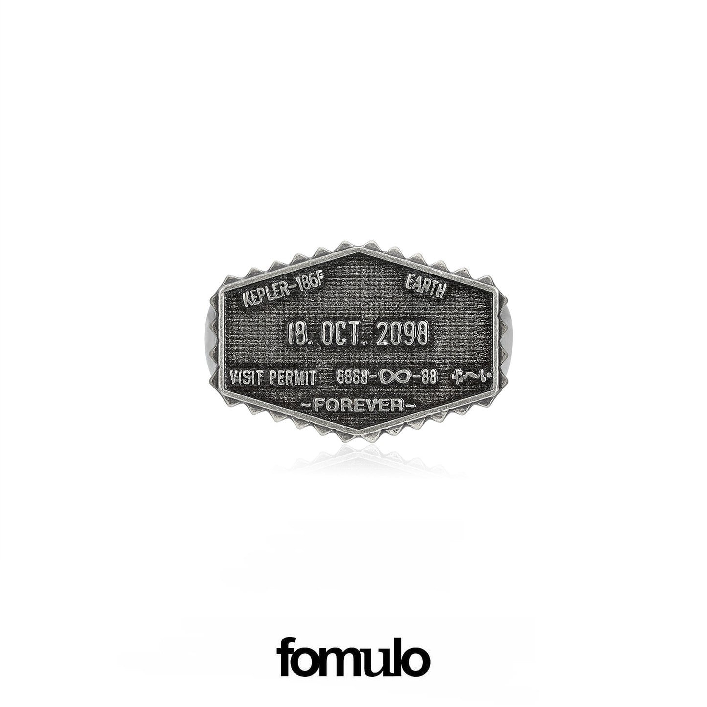 fomulo ‘Fugu worldwide’ wearable visa dogtag Ring