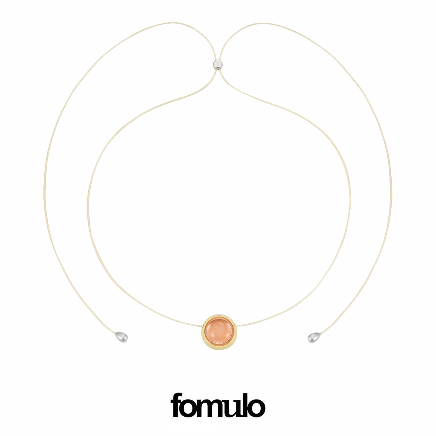 fomulo signal ball white crystal necklace