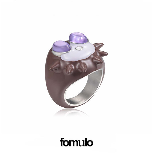 fomulo Brown Baby Fugu Ring