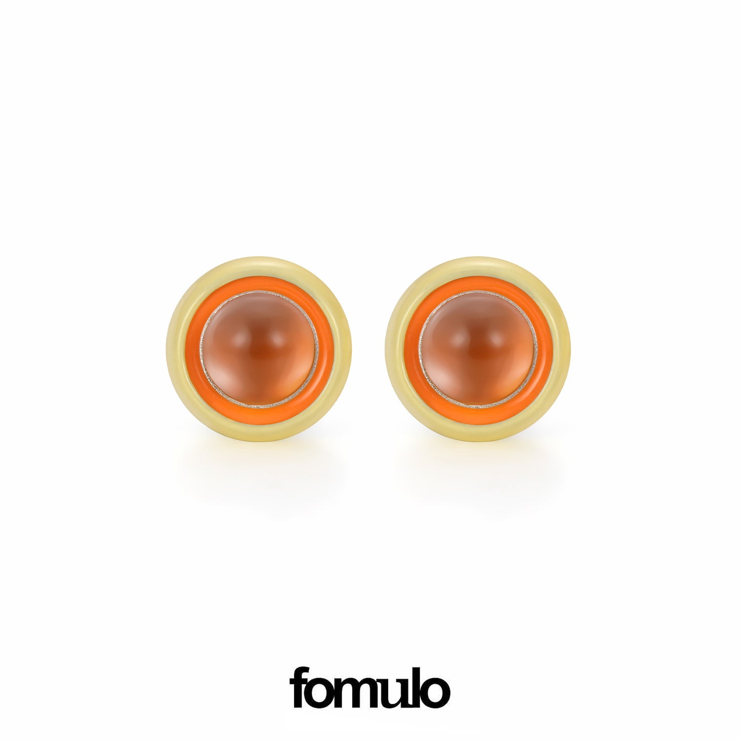 fomulo signal ball white crystal earing