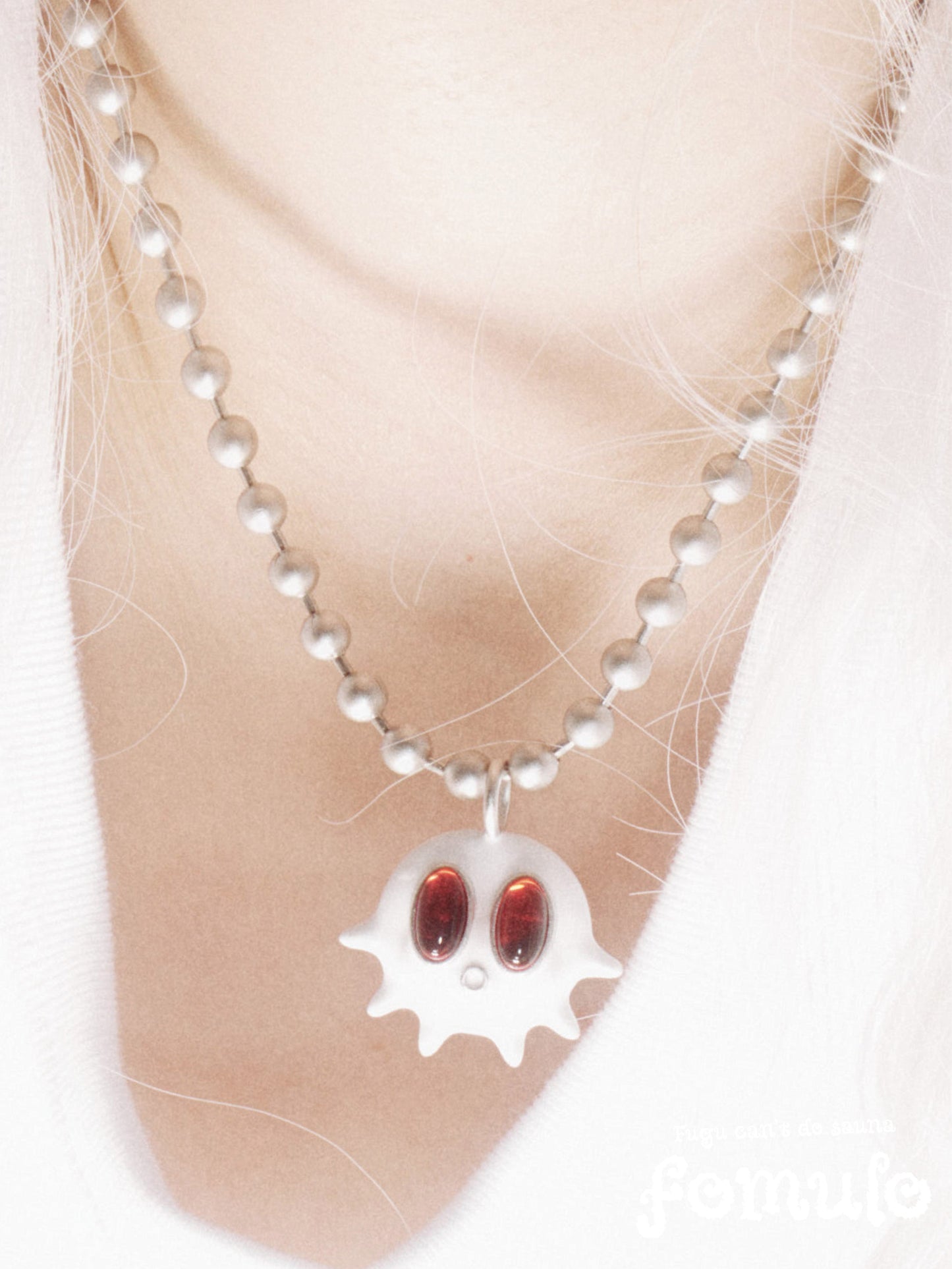 fomulo Ghost Baby Fugu Ring Necklace