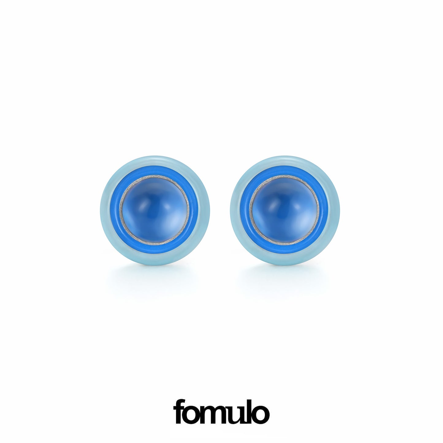 fomulo signal ball white crystal earing