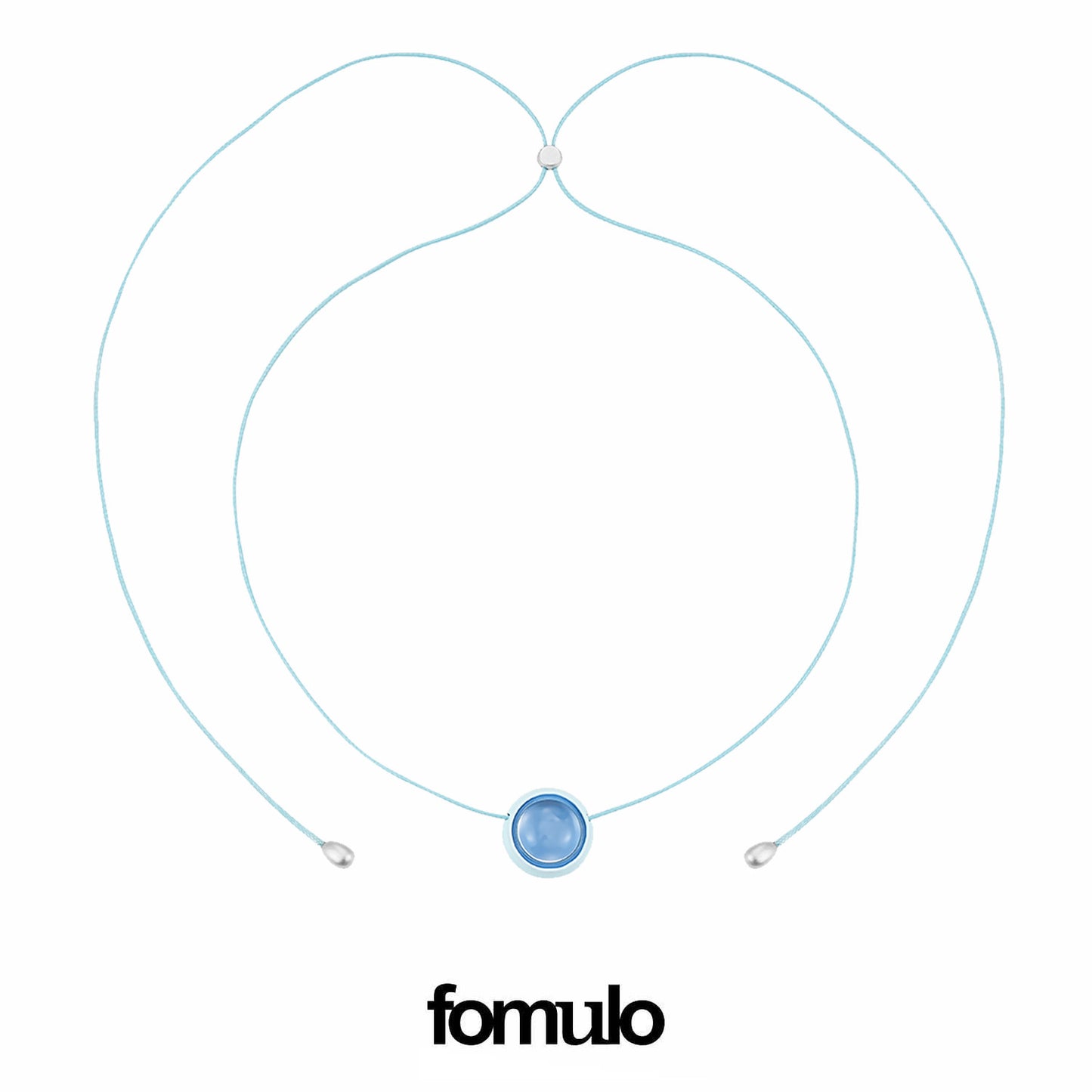fomulo signal ball white crystal necklace