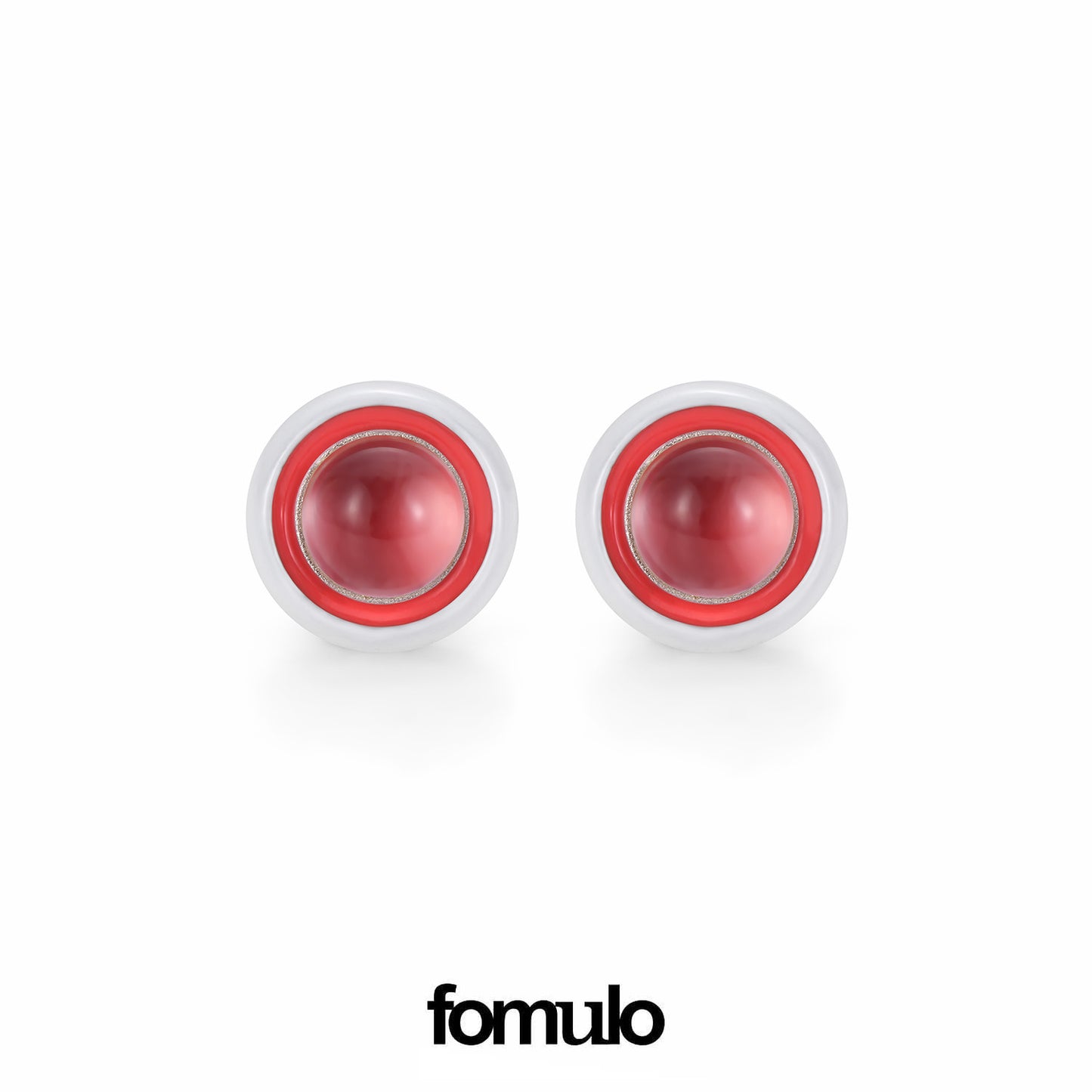 fomulo signal ball white crystal earing