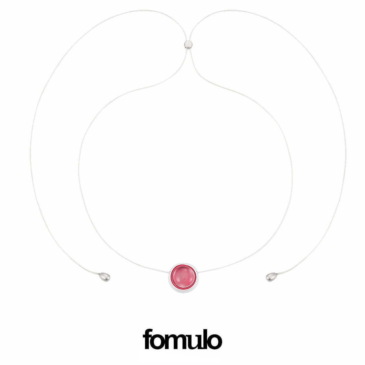 fomulo signal ball white crystal necklace