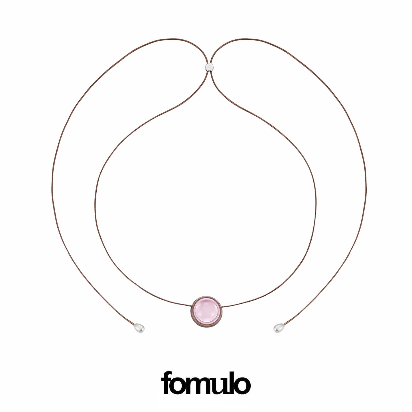 fomulo signal ball white crystal necklace