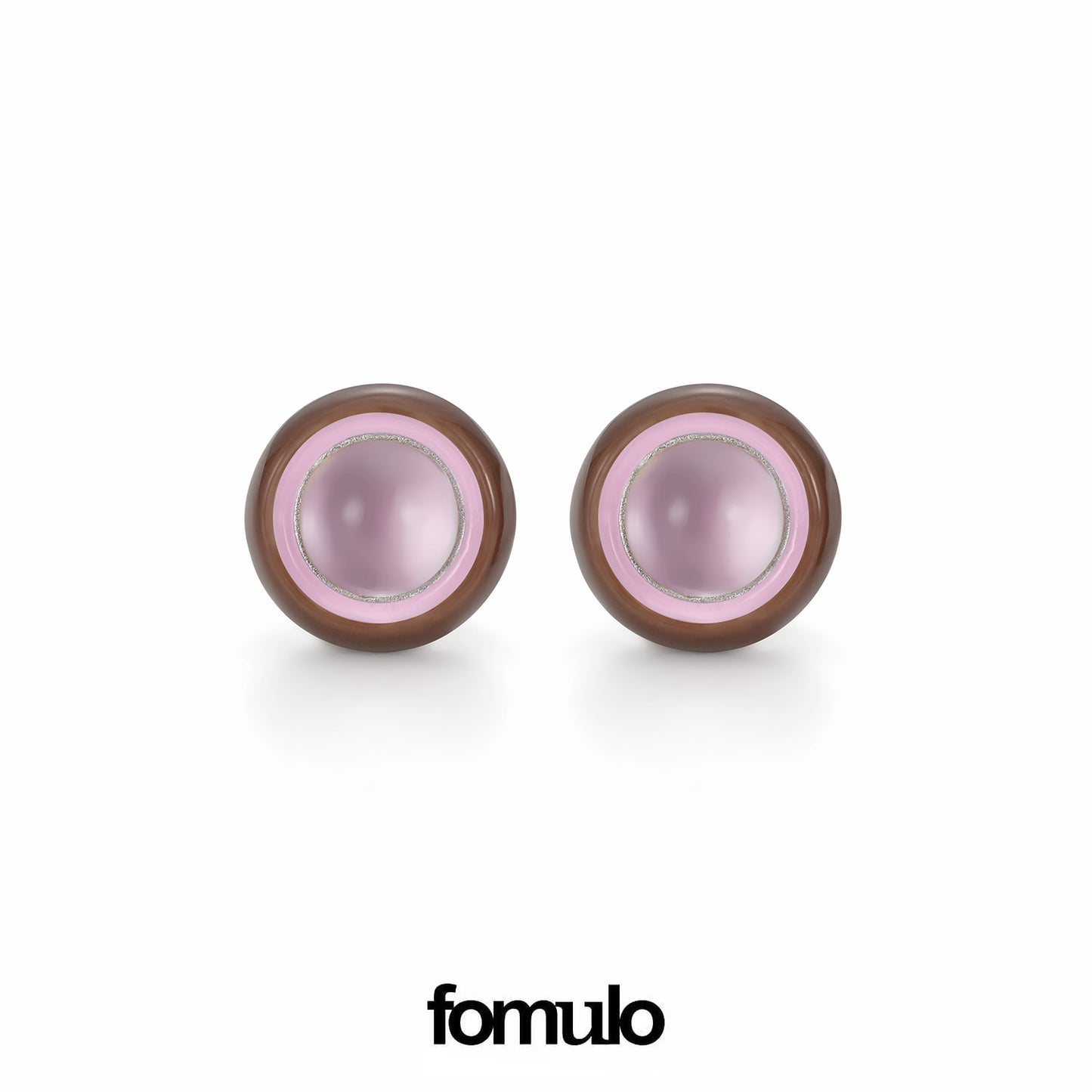 fomulo signal ball white crystal earing