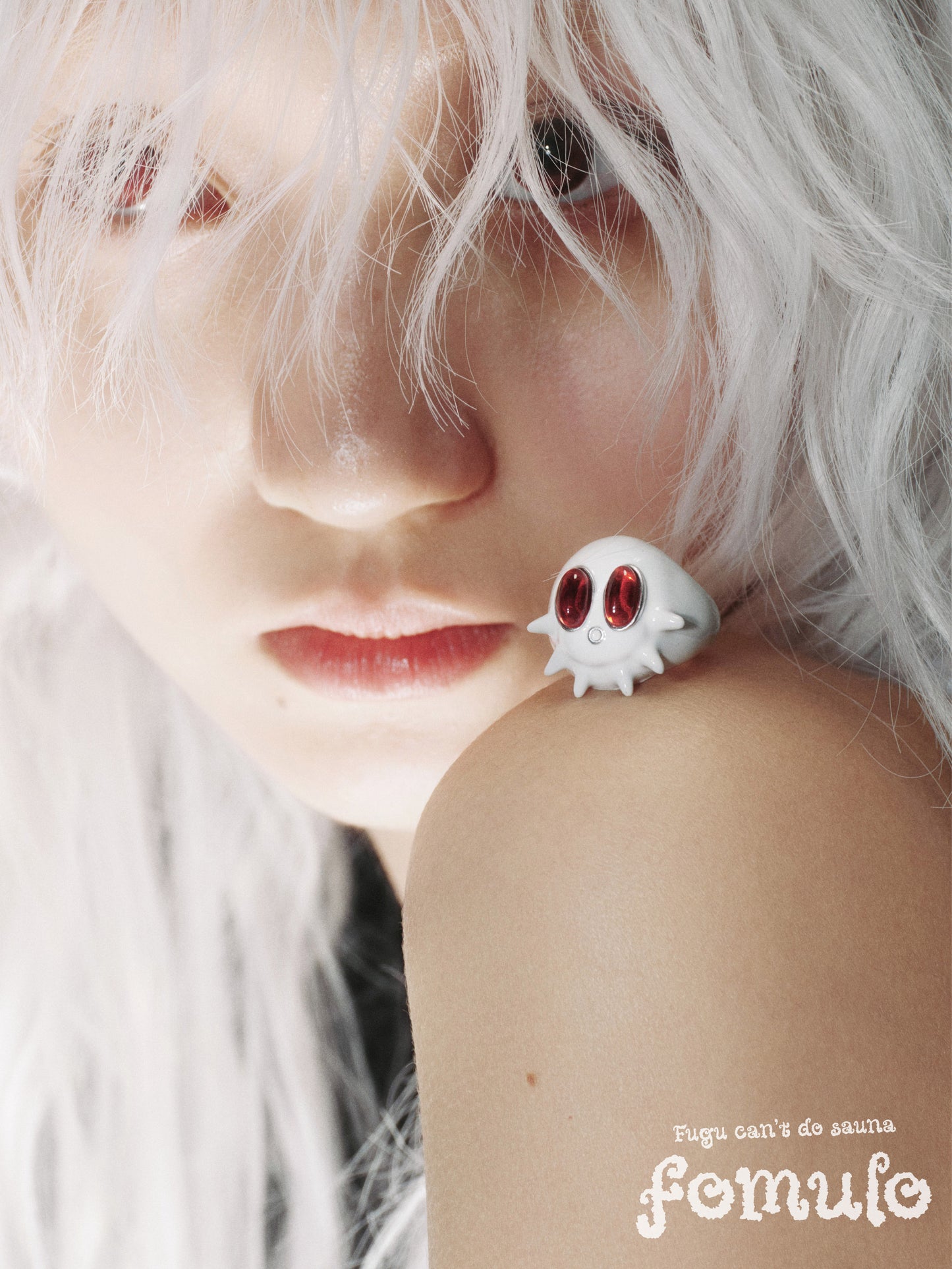 fomulo Ghost Baby Fugu Ring Necklace