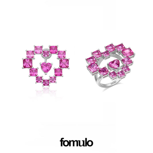 fomulo Heart emoticon Ear stud（single）/  Ring