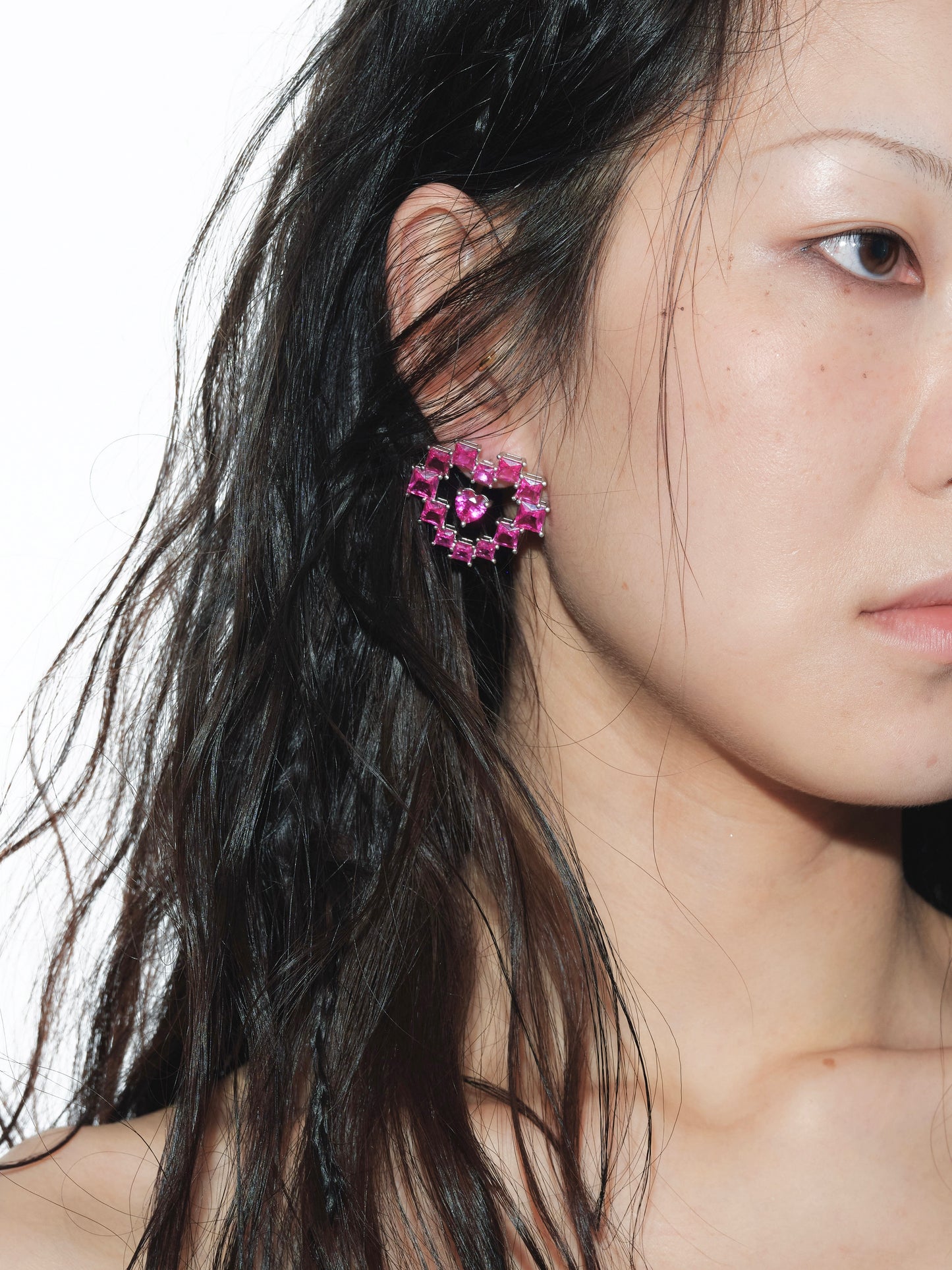 fomulo Heart emoticon Ear stud（single）/  Ring