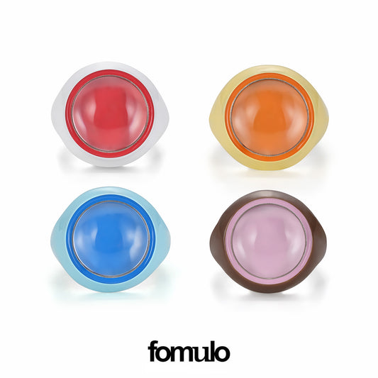 fomulo signal ball white crystal ring