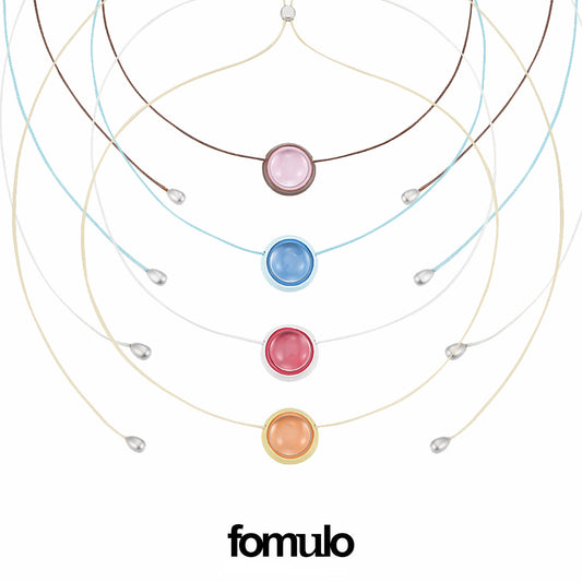 fomulo signal ball white crystal necklace