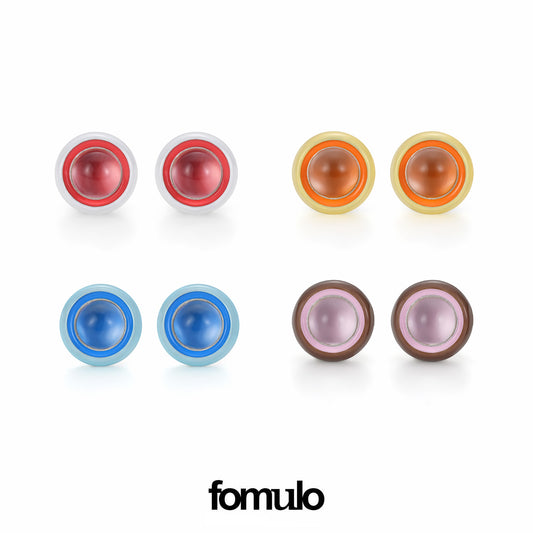 fomulo signal ball white crystal earing