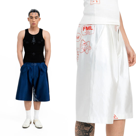 fomulo ‘Fugu worldwide’ wearable visa Printed Mid-Length Pants