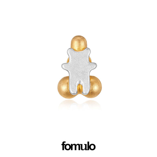 fomulo Gold Dickybear GoldSilver Ear stud