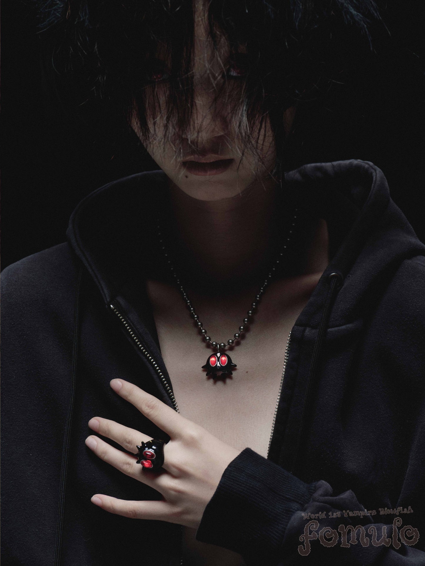 fomulo Vampire Pufferfish Necklace / Ring