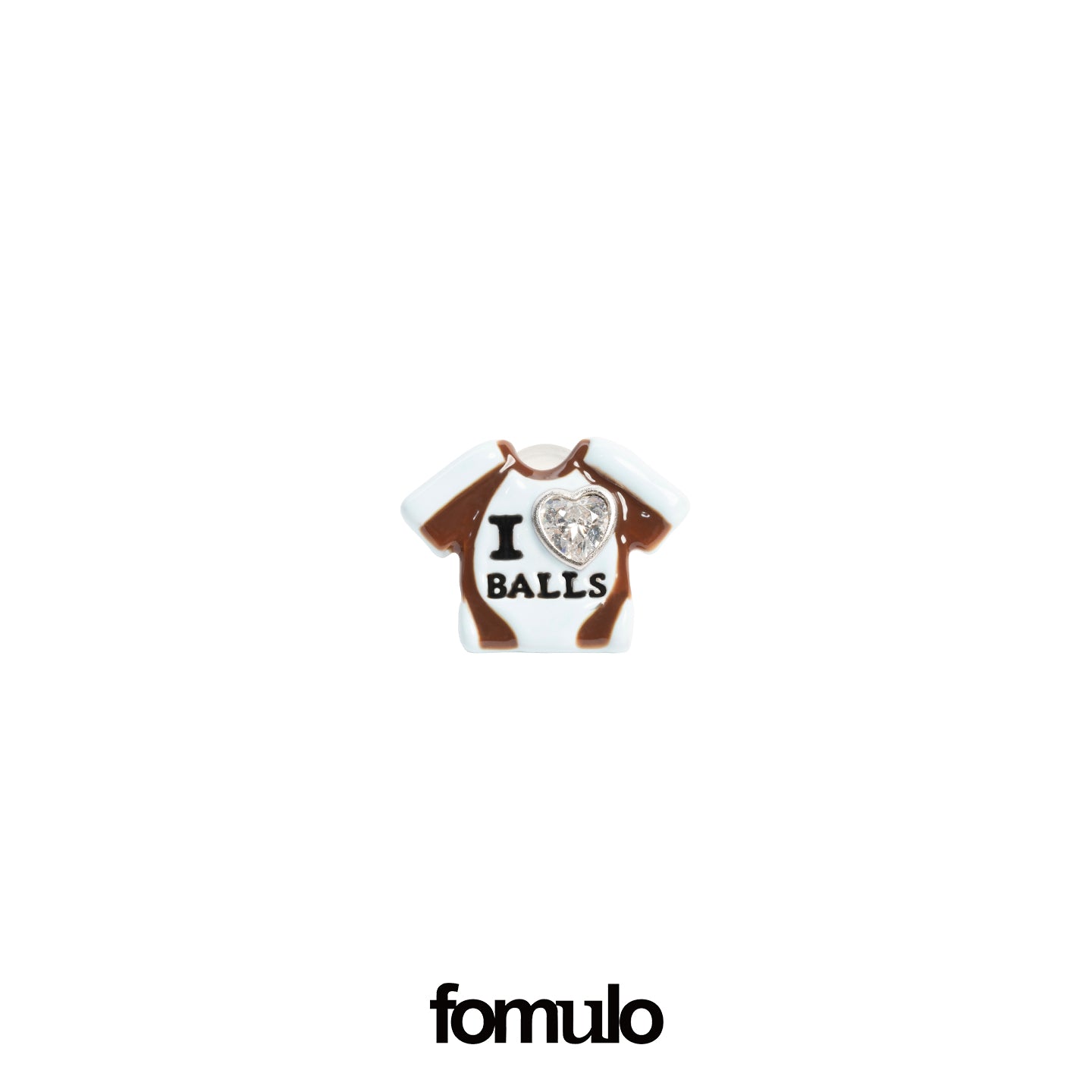Fomulo Balls Jersey Cubic Zirconia Stud Earrings